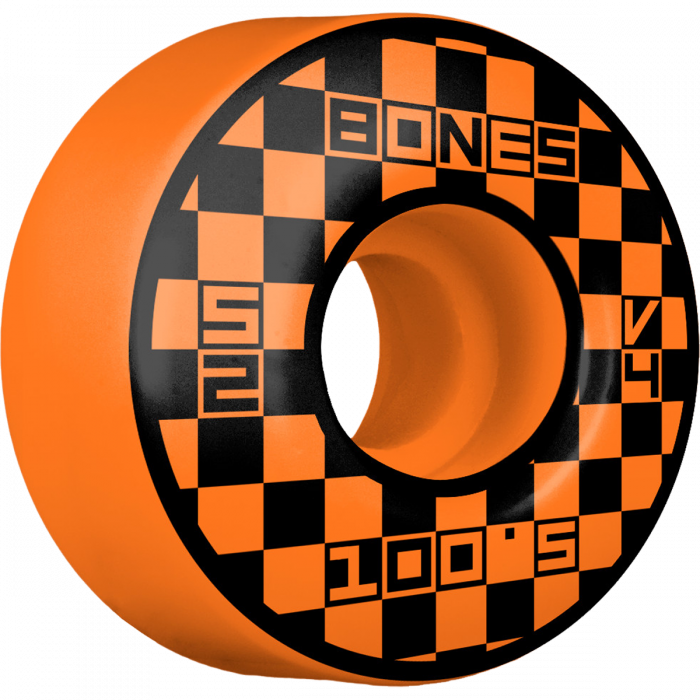 BONES 100's OG V4 BLOCK PARTY Wheels 52mm 100A ORANGE