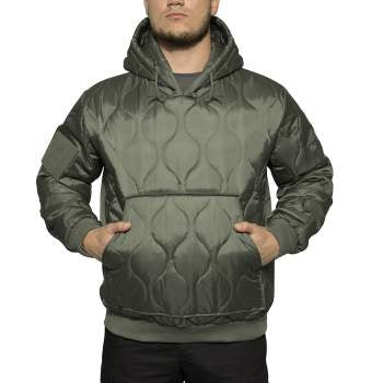 QUILTED WOOBIE HOODED - Olive
