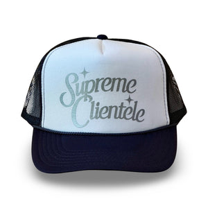 
                  
                    Supreme Clientele Trucker Hat - Navy/Silver
                  
                