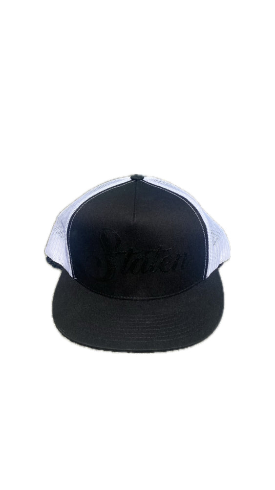 Staten Trucker Hat-Black and White