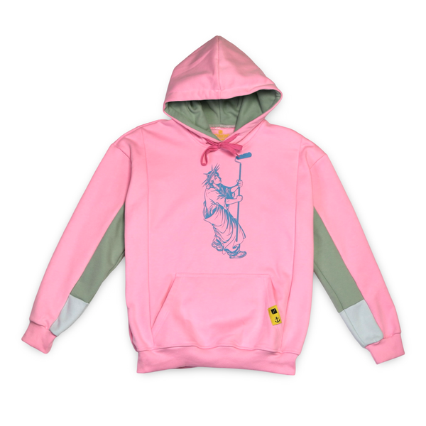 Liberty & Hustle Paneled Hoodie - Pink/Blue – Richmond Hood Company