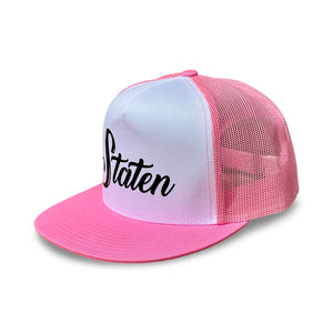 
                  
                    Staten Script Trucker Hat - Pink
                  
                