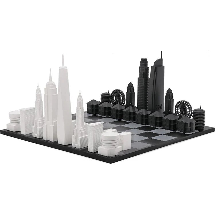 
                  
                    Chess Set Acrylic NEW YORK vs LOS ANGELES Edition with Wood Hatch Board
                  
                