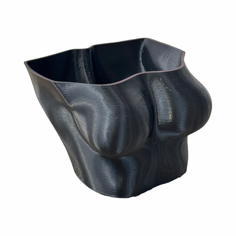 Female bust / breast planter matching saucer 