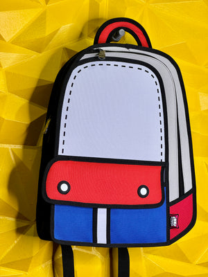 2d mini backpack Yinilomo 3D Jump Style Kawaii Sketch Cute Cartoon Drawing from Comic Paper Anime Bookbag School Supplies Fun Daypack (Light Blue) The main compartment is spacious enough to accommodate laptops Buy Kawaii Kart | Kawaii