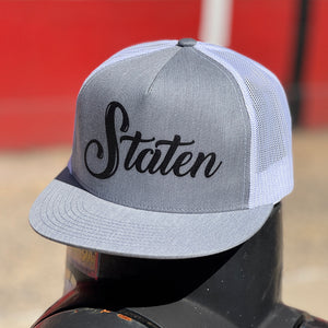
                  
                    Staten Script Trucker Cap - Cool Grey
                  
                