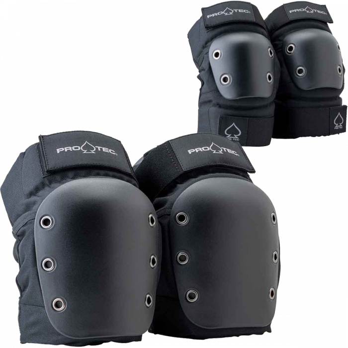 PROTEC KNEE/ELBOW OPEN BACK COMBO SET M-BLACK