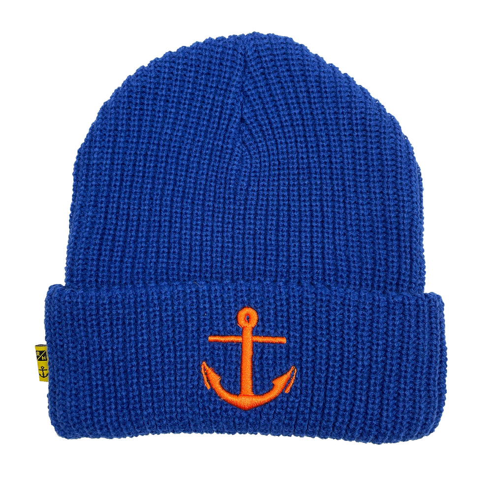 Anchor Beanie - Navy/Orange - RHC