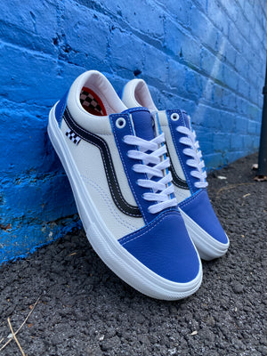 Vans Skate Old Skool Shoes - Sport Leather True Blue/White - 8.5 Vans Skate Old Skool Shoes - Sport Leather True Blue/White - 8.5